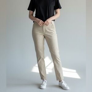Banana Republic Beige & Gold Ankle Pants